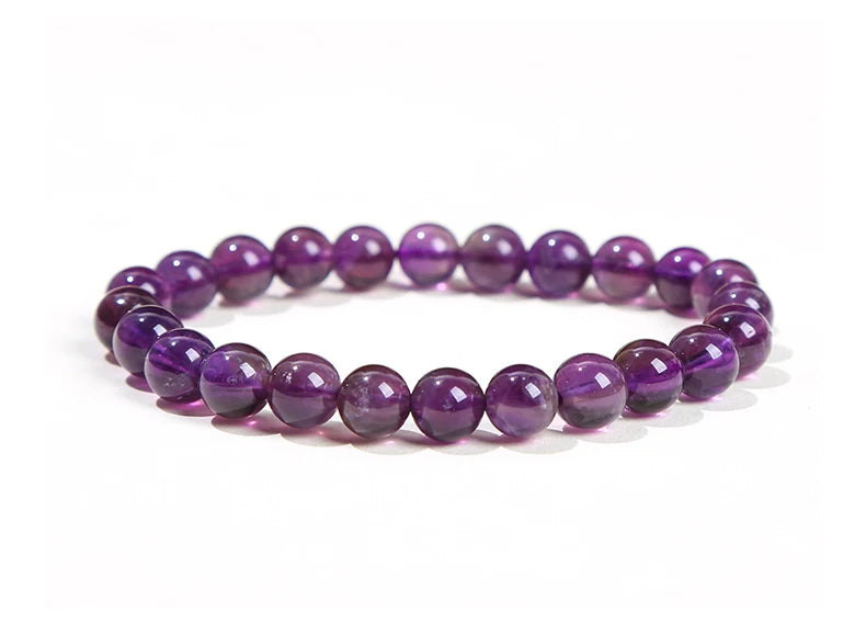 JD Natural Stone Beads Bracelet Amethyst Tiger Eye Crystal Quartz Agate Gem Beads Bangles Women Men Reiki Healling Jewelry Gift