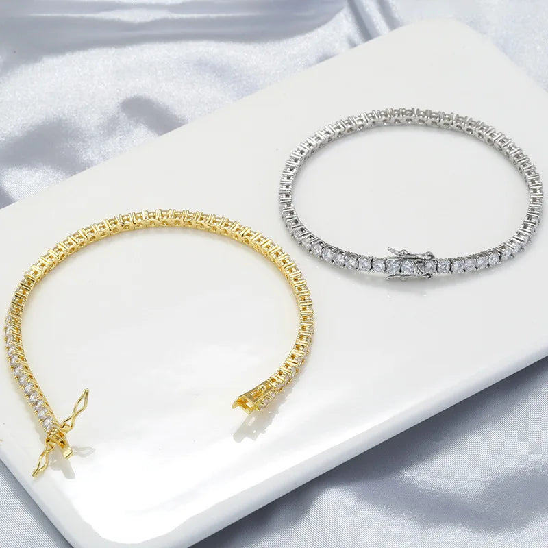 S925 Sterling Silver High Quality Fashionable  D Color VVS1 Full Moissanite Tennis Bracelet for Women Wedding Engagement Jewelry