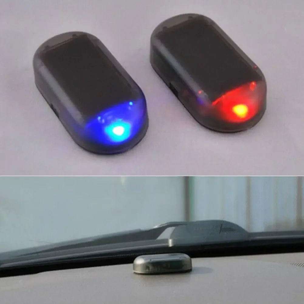 1Pcs Solar Powered LED Fake Car Alarm Simulated Dummy Security Light Wireless Flashing Anti-Theft Warning Caution Lamp for Auto