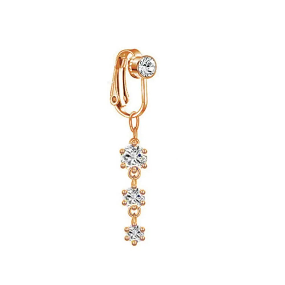 Faux Fake Belly Butterfly Fake Belly Piercing Heart Clip On Umbilical Navel Fake Pircing Moon Star Leaves Cartilage Earring Clip
