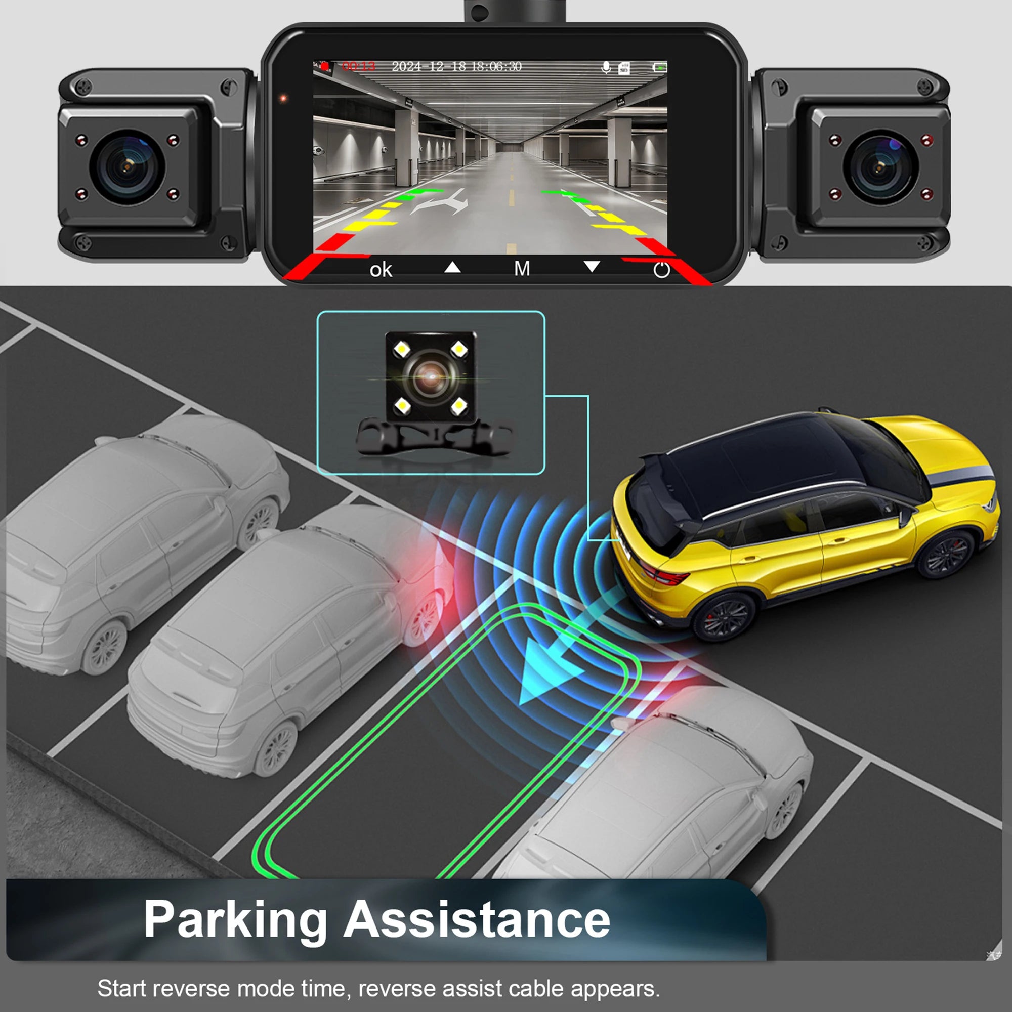 Dashcam for Cars 4 Channel Black Box WiFi Driving Camera FHD 1080P Night Vision Loop Recording Add Hardwire Kit Car Accessories