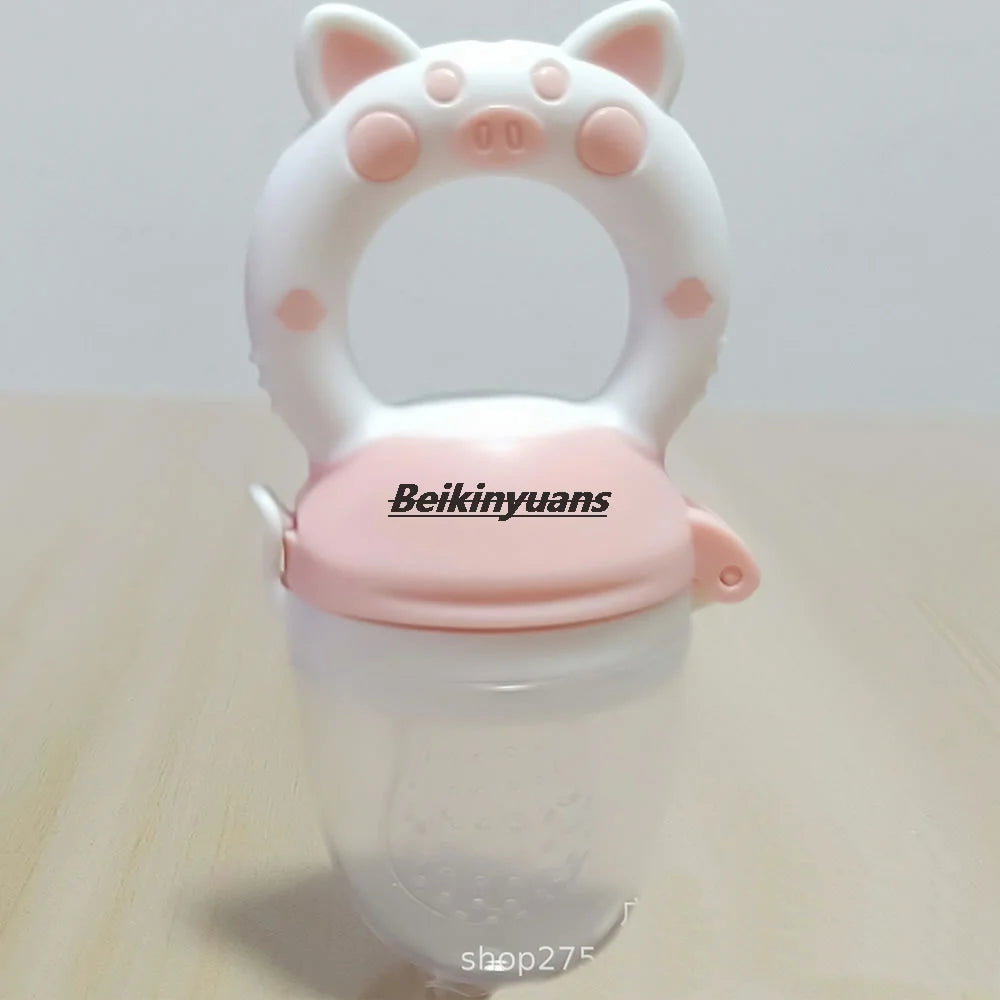 Baby Pacifier fruits and vegetables bite bag newborn baby pig le molar stick to eat fruit consisting silicone tooth gum pacifier