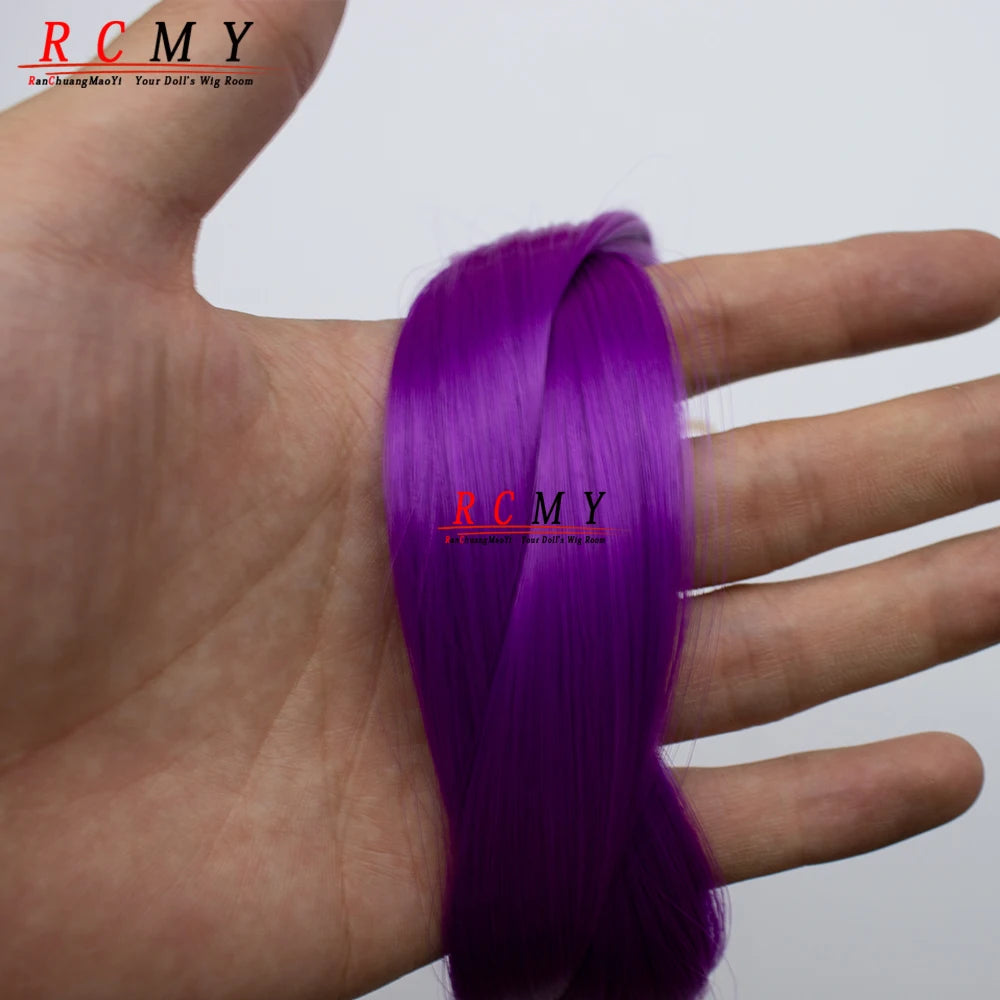 RCMY Soft Silk Doll Hair BJD/SD Blue Doll Wig Heat-resistant Synthetic Nylon Fiber 1/3 1/4 1/6 Doll Accessories