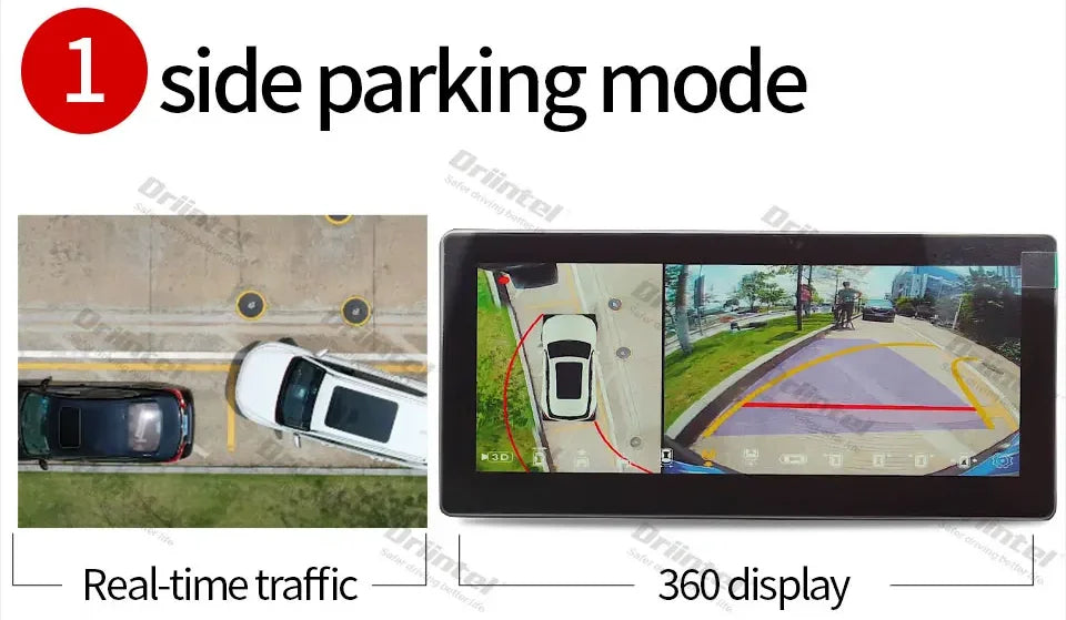 4 Way Dash Camera with Night Vision, 360°Surround View Parking Monitor, 1080P HD All Around View Driving Recorder ，Car DVR Syste