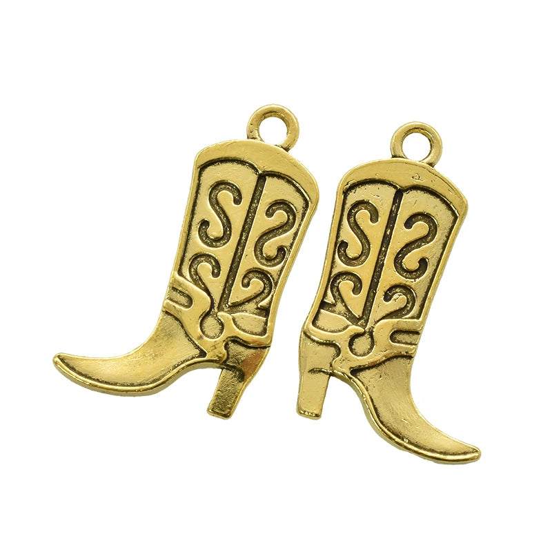 11pcs Mixed Antique Silver Western Cowboy Charms Alloy Boot Gun Hat Pendants For DIY Bracelet Earrings Necklace Jewelry Making