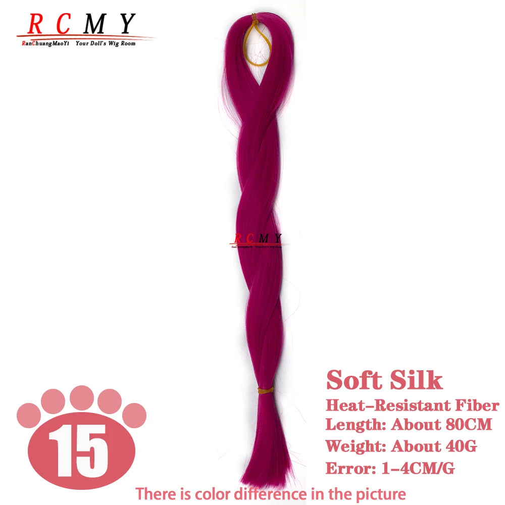 RCMY Soft Silk Doll Hair BJD/SD Blue Doll Wig Heat-resistant Synthetic Nylon Fiber 1/3 1/4 1/6 Doll Accessories