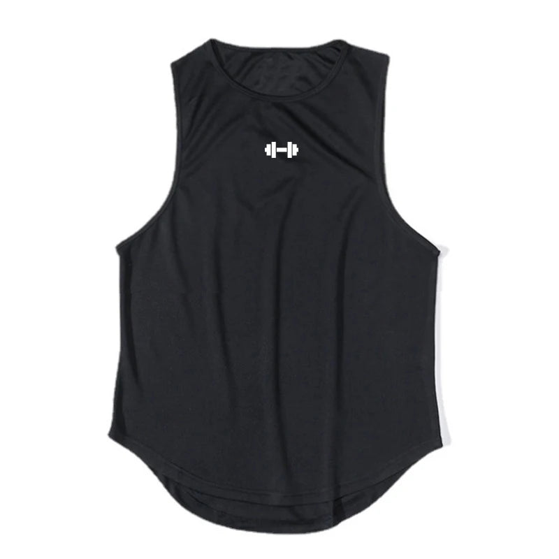 Summer Tank Top Mens Gym Fitness Training Clothing Quick Dry Silm Fit Bodybuilding Sleeveless Shirts Men Fashion Basketball Vest