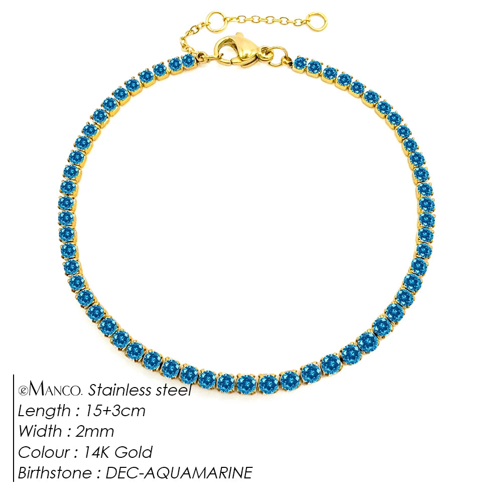 EManco Stainless Steel Women's Zirconia Tennis Bracelet Classic Bridal Accessories Wholesale