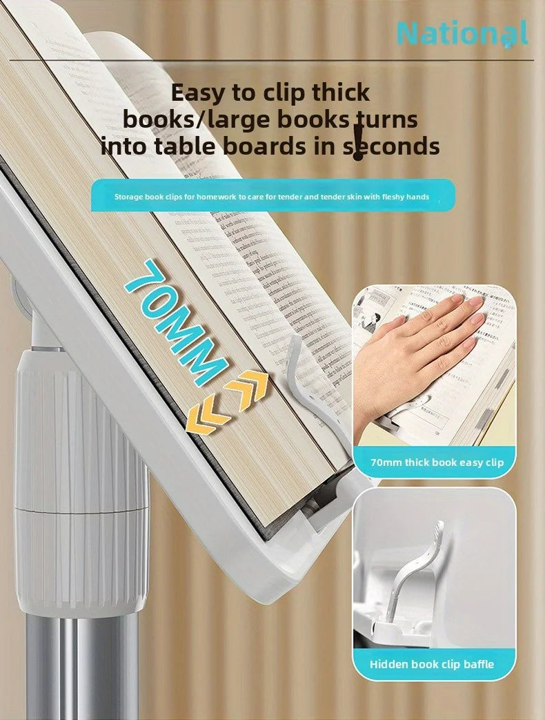 Adjustable Aluminum Reading Stand Height Angle Free Adjust Floor Book Holder Gift Wholesale Reading Desk with Telescopic Rod