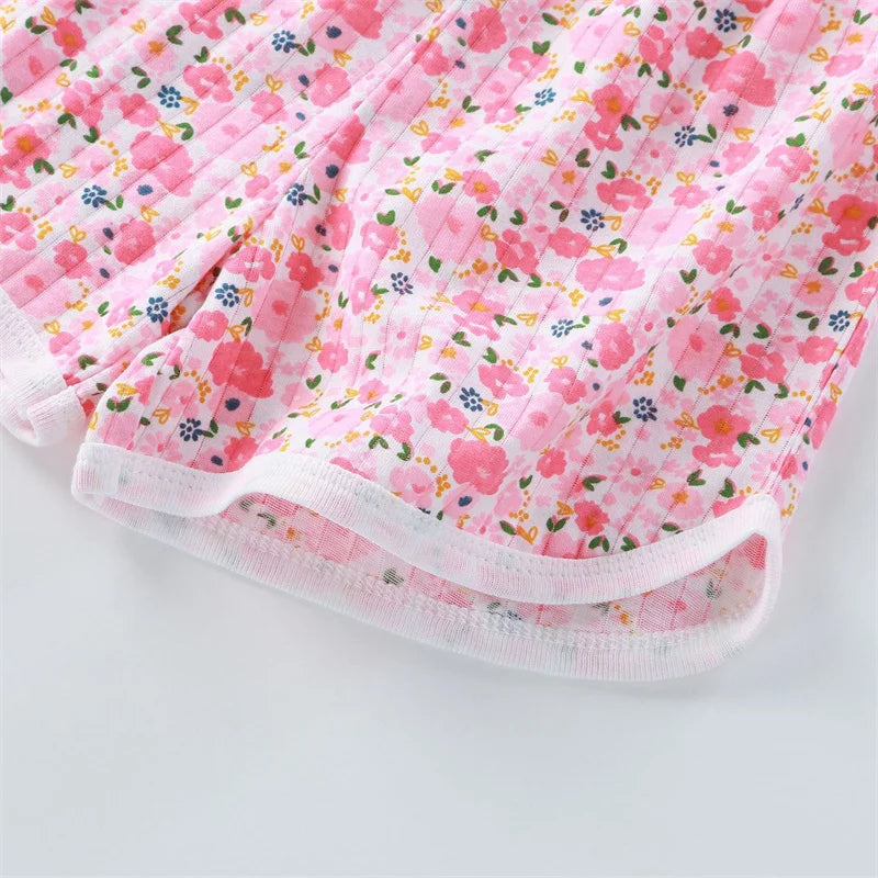 2026 New Kids Tops+shorts Set Summer Thin Baby Cotton Vest Sleeveless Loungewear Set for Girls Suit