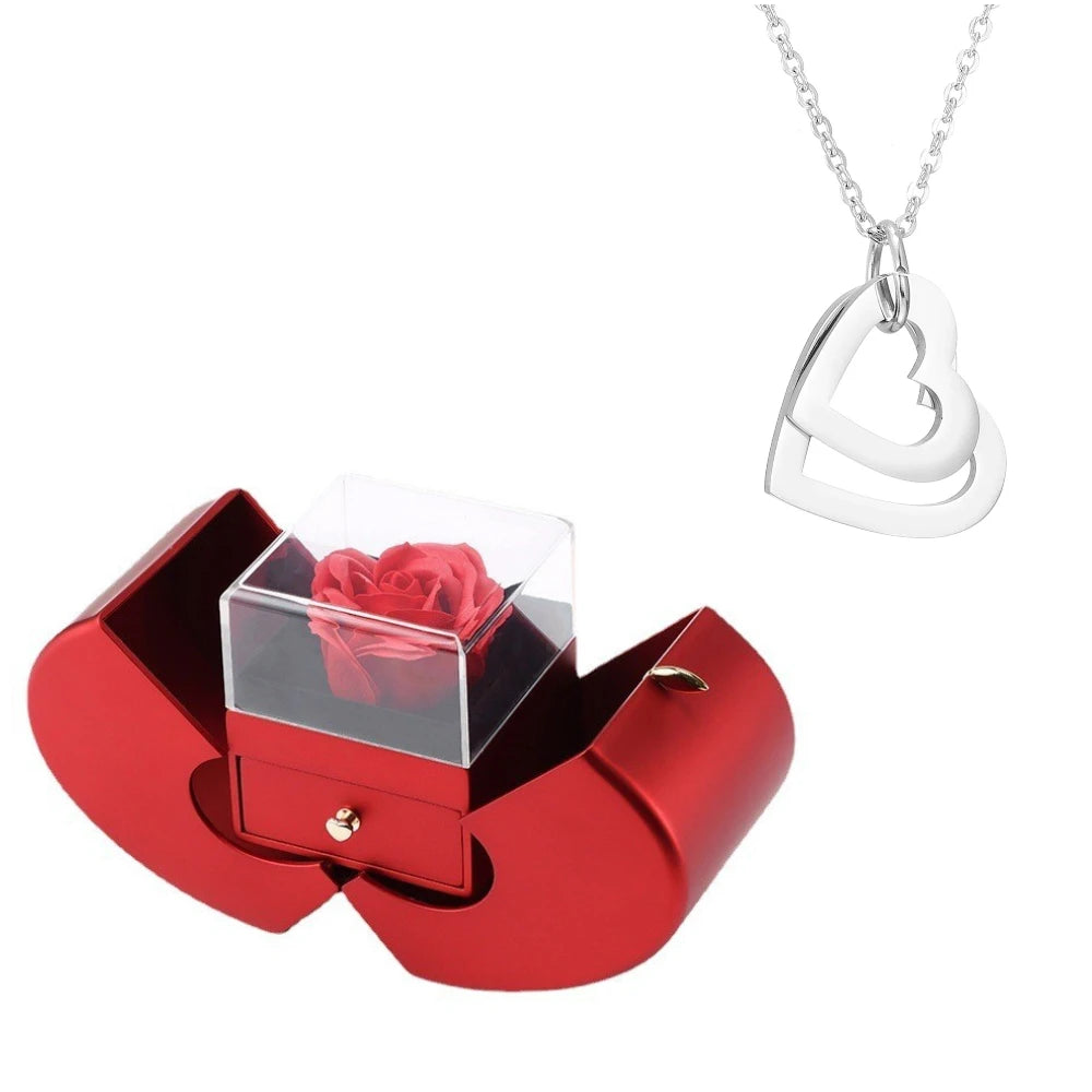 Personalized Water Drop Necklace Stainless Steel Custom Family Names 4 Layered Heart Charms Waterdrop Pendants Gift for Women