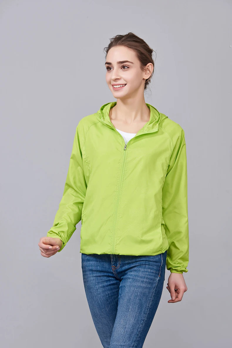 JNLN Unisex Hiking Jacket Men Women Waterproof Quick Dry Camping Windbreaker Outdoor Trekking Fishing Rain Coat Anti UV Clothes
