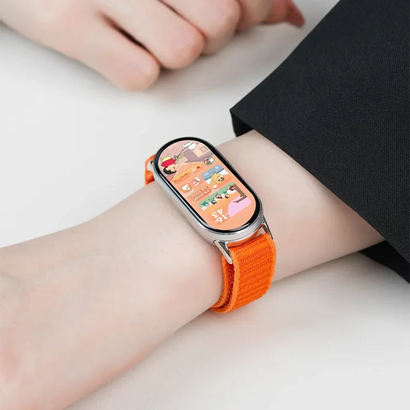 Original Nylon Loop Strap For Xiaomi Miband 10/9/8 Metal buckle Integration Bracelet Band For Miband 10 9 8 Breathable Wristband