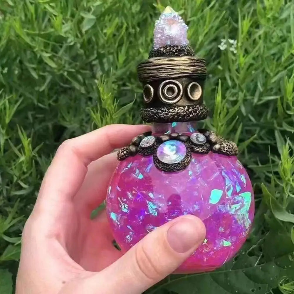 Magic Potion Bottle Mermaid Inspired Mermaid Perfume Bottle Vintage Resin Quartz Wishing Bottle Handmade Gift for Her G