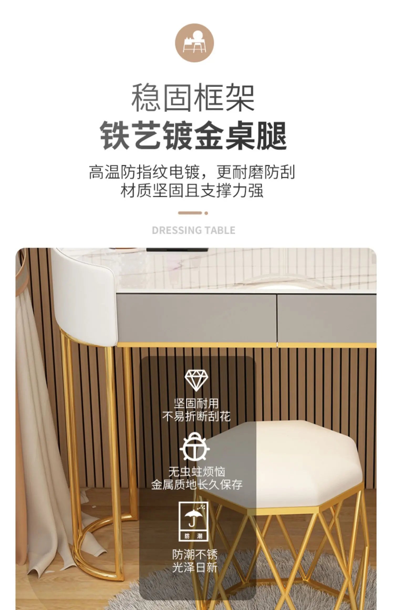 Bedroom Wooden Dressing Table Drawer Girls Led Light Standing Dressing Table Mirror Makeup Mesa De Maquillaje Rome Furniture