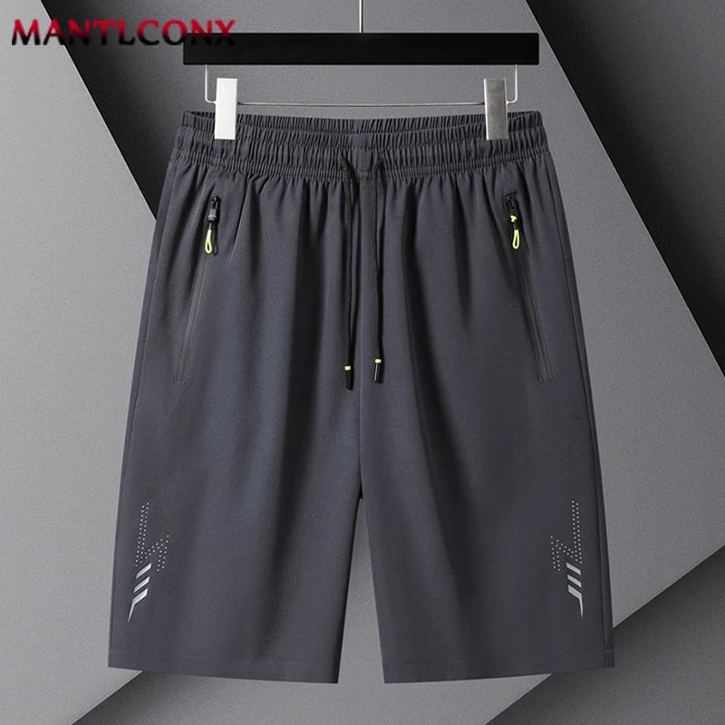 Summer Men's Shorts Cool Sportswear Running Sport Shorts Casual Bottoms Gym Fitness Training Jogging Short Pants Men Black Gray