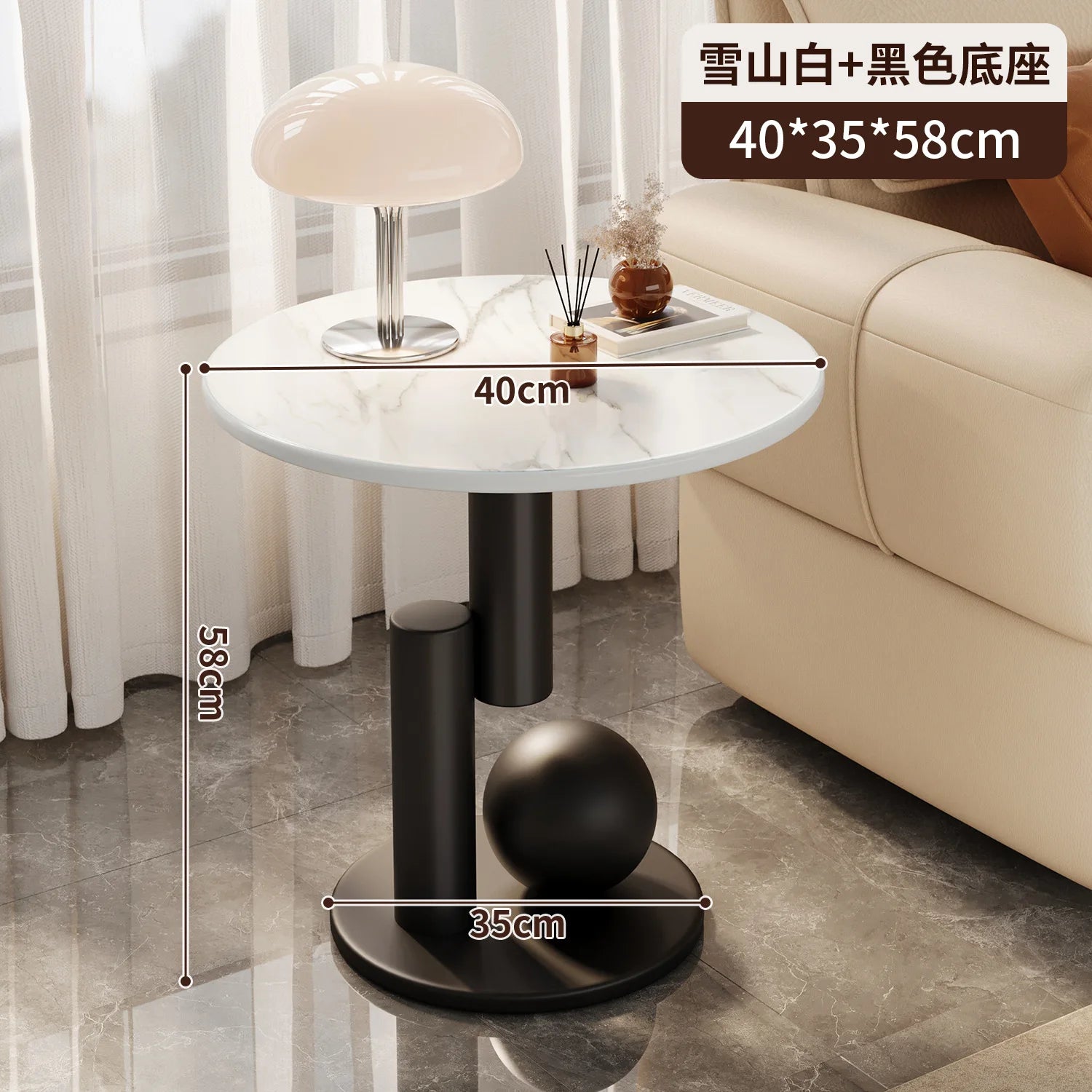 Living room sofa, small coffee table, side cabinet, living room home, light luxury bedside table, balcony, simple and creative