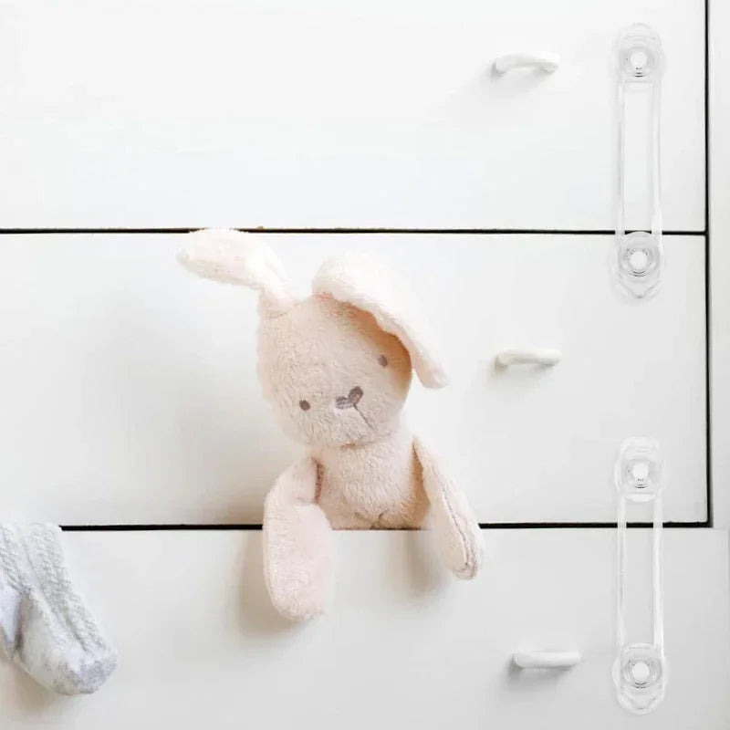 Multi-functional Child Safety Lock Transparent Anti-Opening Soft Strap Drawer & Refrigerator Lock for Home Security
