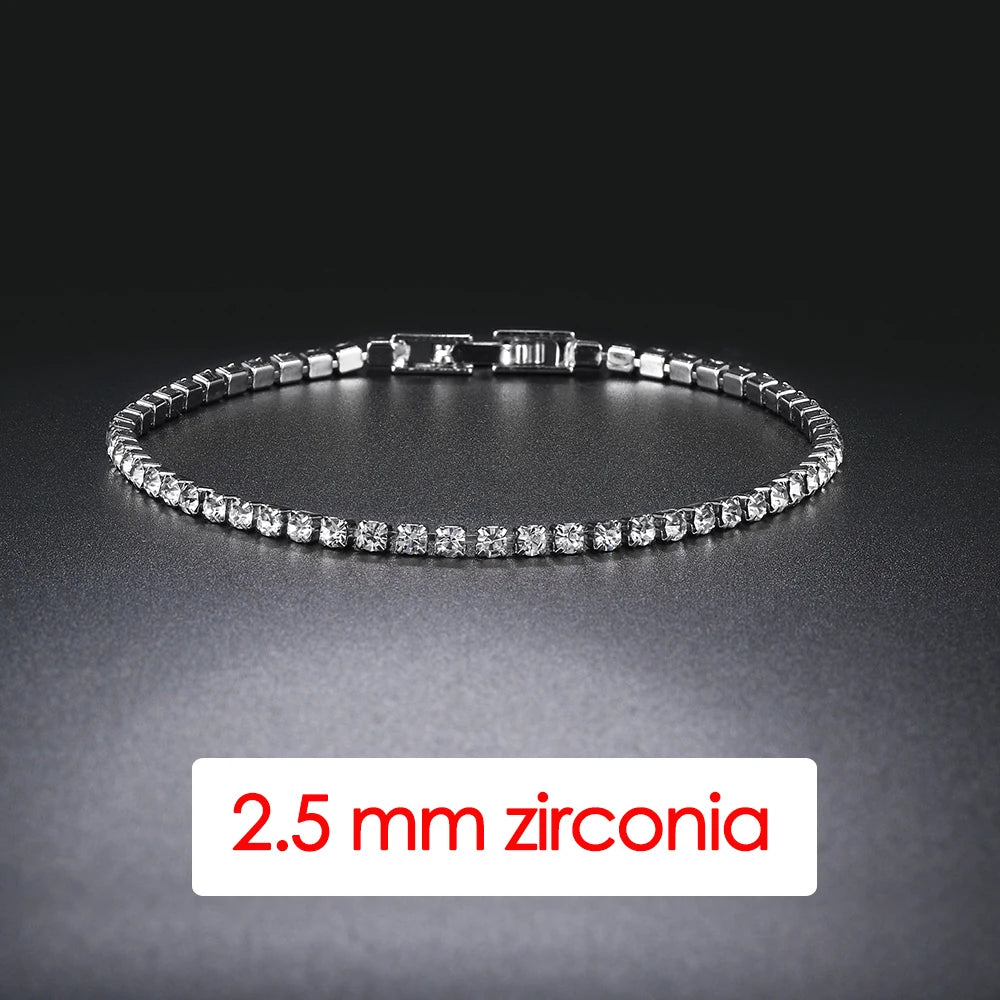 Hip Hop Iced Out 3/4/5mm Crystal Tennis Bracelet for Men Homme Punk Zirconia Women's Chain on Hand Streetwear Trendy Jewelry