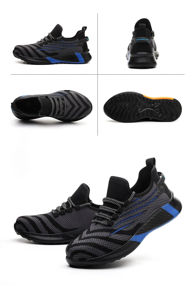 Men Work Safety Shoes Anti-puncture Protective Shoes Men Indestructible Work Shoes Men Boots Lightweight Breathable Safety Boots