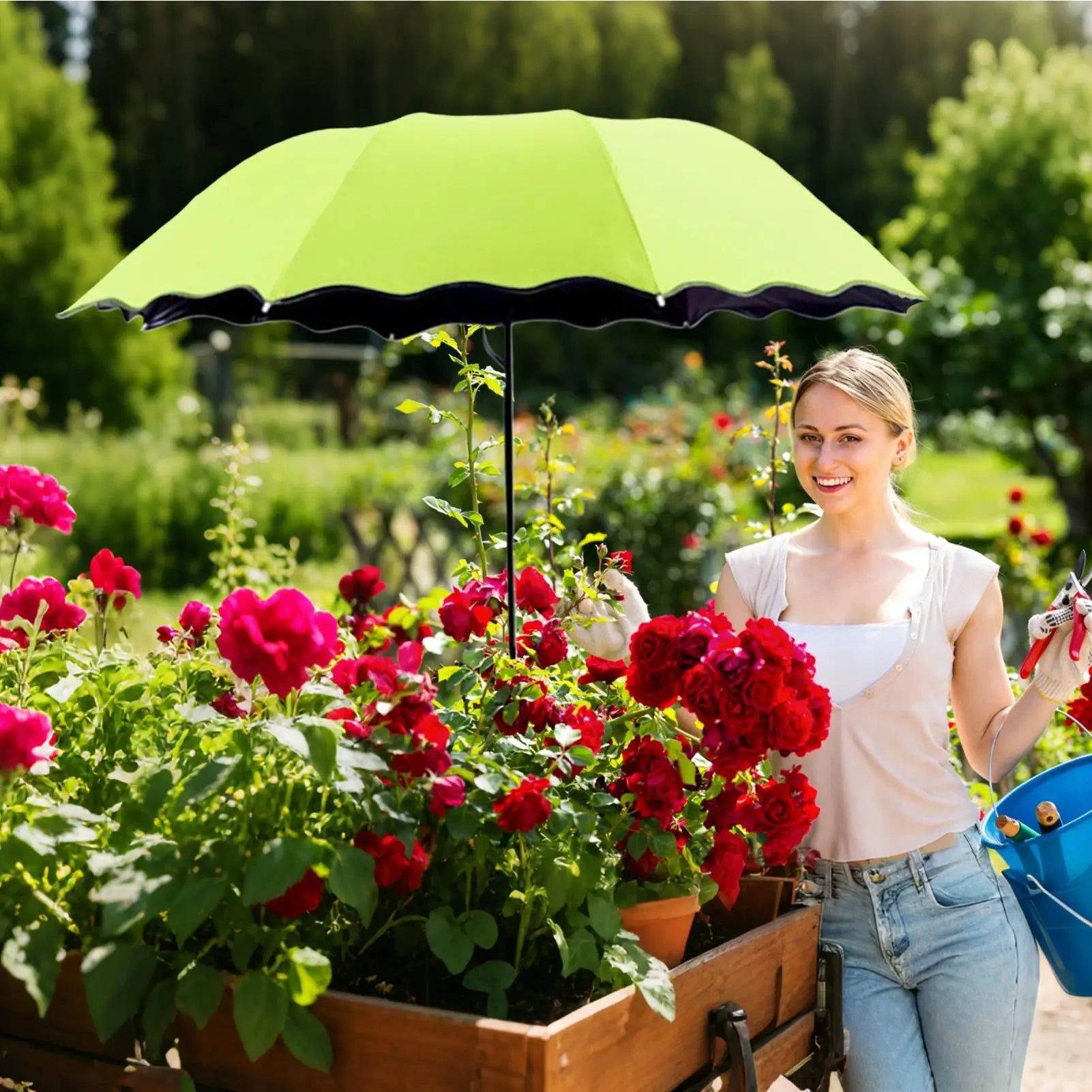 Plant Umbrella Flowers Outdoor Sun Protection Patio Plants Umbrella for Gardeners Outside Yard Patio Porch Backyard Deck Balcony