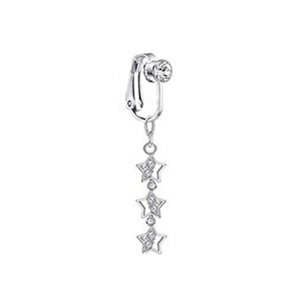 Faux Fake Belly Butterfly Fake Belly Piercing Heart Clip On Umbilical Navel Fake Pircing Moon Star Leaves Cartilage Earring Clip