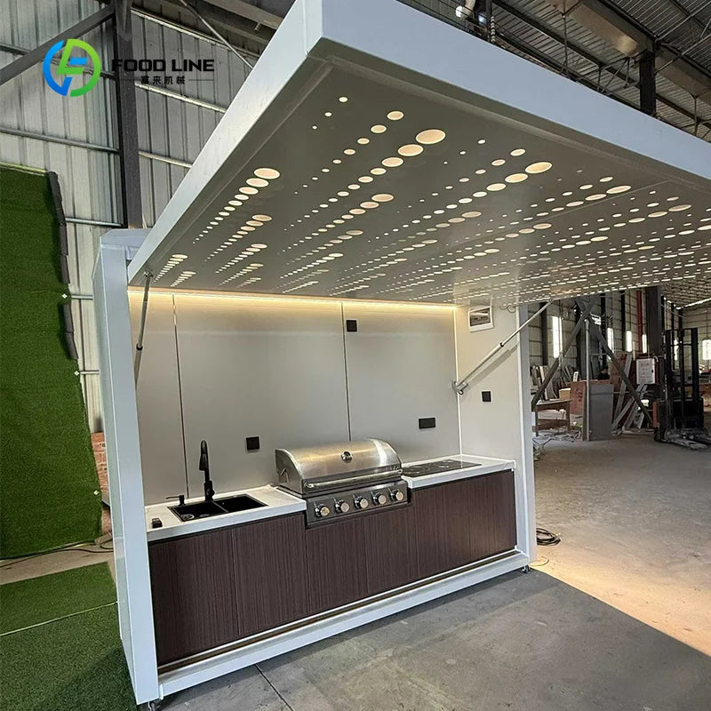 Customized Outdoor Kitchen with Pizza Oven Kitchen Pod Outdoor Outdoor Cabinets Kitchen Bbq