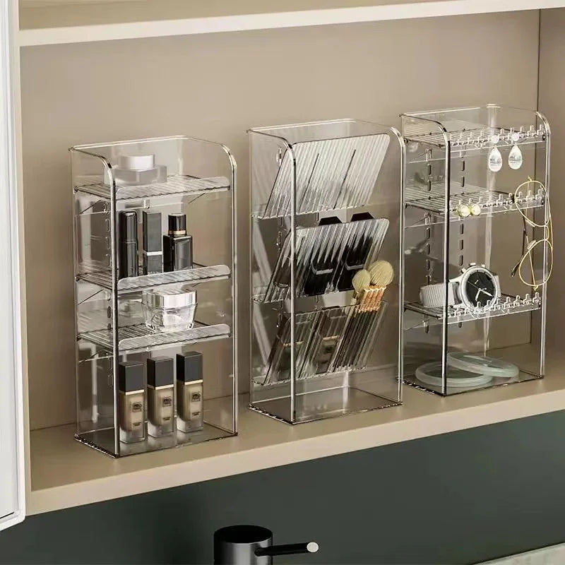 Makeup Organizer Cosmetic Lipstick Jewelry Display Cases Stackable Storage Box Brush Holder Bathroom storage organization