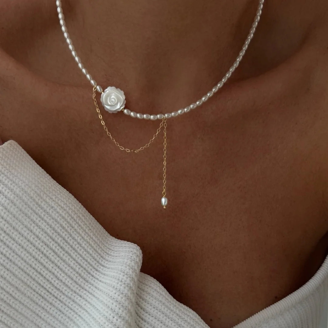 Minimalist Pearl Necklace for Women New Style Luxury Sensation Tassel Cold Tone Feng Shui Xiaomi Bead French Collar Chain