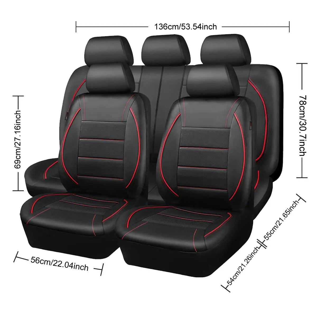 Universal Leather Car Seat Covers Simple Style Breathable  5 Seat Car Seat Cover