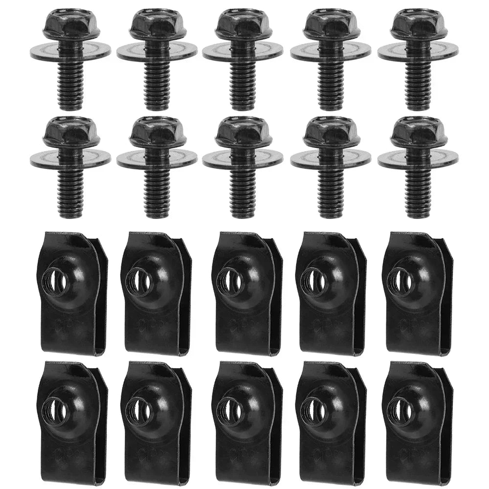Car Body Bolts U Type Nut Clips M6 Automobile Bumper Fender Rivet Engine Cover Undertray Splash Shield Guard Liner Screws Clips