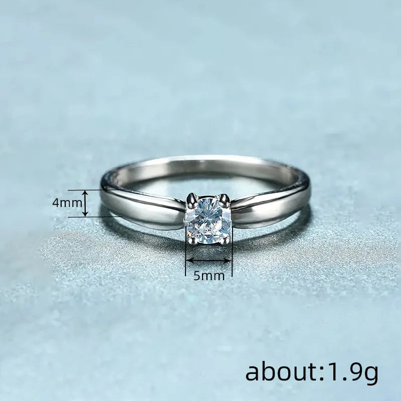 Huitan Single Round Cubic Zircon Rings for Women Engagement Wedding Band Accessories Simple Elegant Female Rings Fashion Jewelry