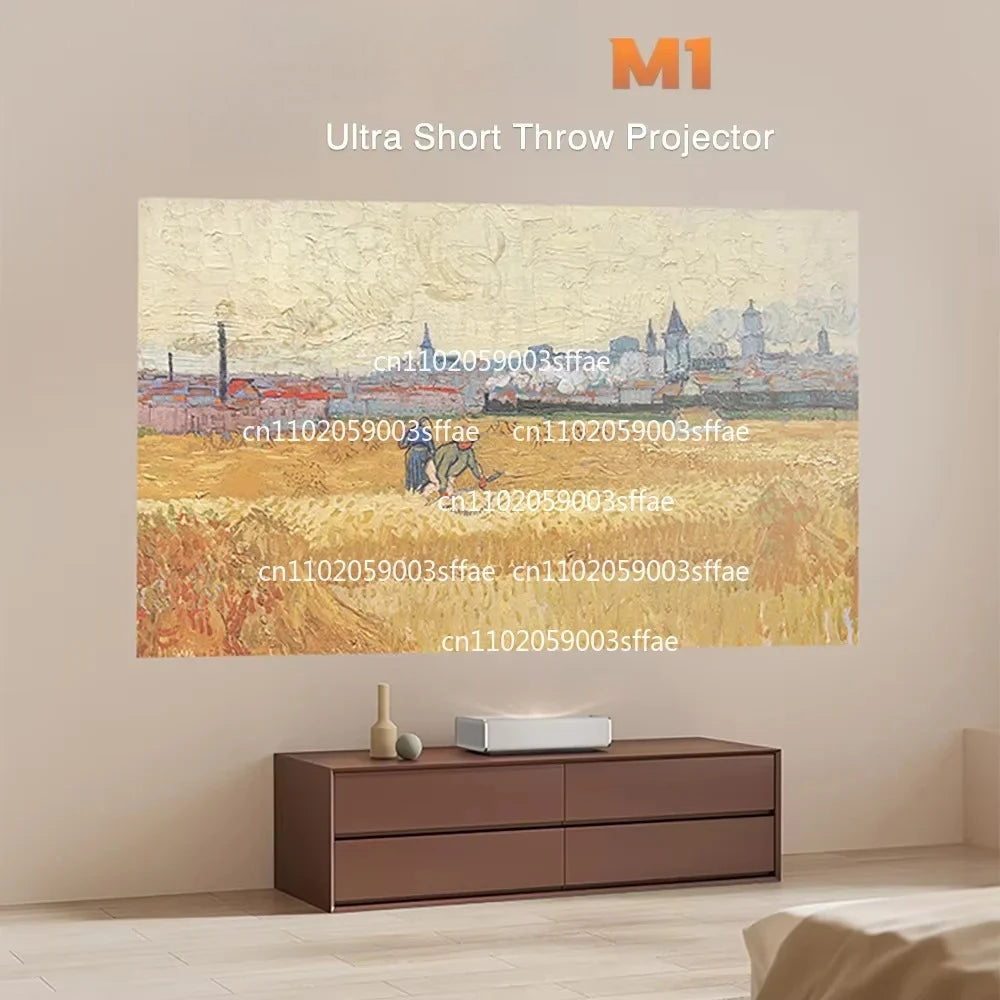 Hot Selling For M1 Projector, M1 Ultra Short Full HD Projector with 0.21:1 Throw Ratio 5000 Lumens 31W Speaker 90% New