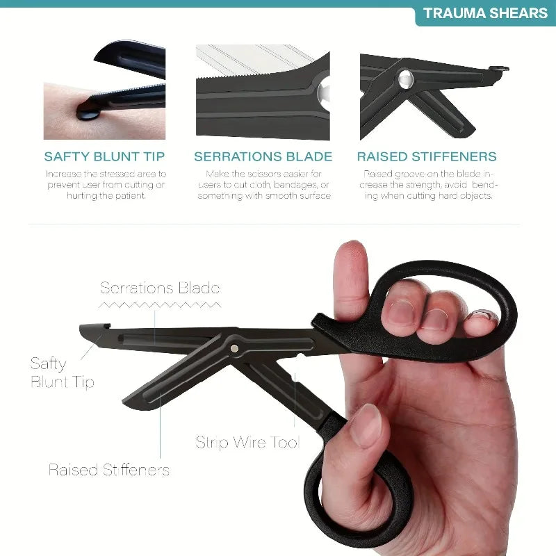 Paramedic Medical Rescue Tools Trauma Gauze Emergency First Aid Scissors Outdoor Utility Wilderness Survival Camp Bandage Care
