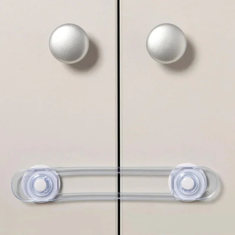 Multi-functional Child Safety Lock Transparent Anti-Opening Soft Strap Drawer & Refrigerator Lock for Home Security