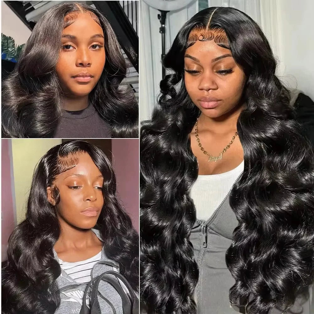 HD 40 Inches 250% 5x5 Glueless Ready To Wear Closure Burmese Remy Human Hair 13x6 Lace Front Human Hair Wigs Transparent Body Wave 13x4 Lace Frontal Wig