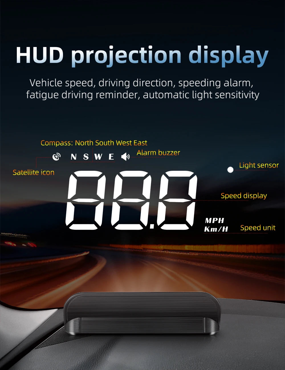 M3 OBD2 HUD / M1 GPS Head Up Display Auto Projection GPS Speedometer Digital Car Accessories Glass Projector Display HUD Alarm