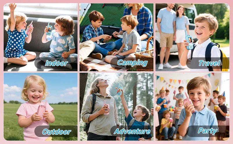 2PCS Kids Video Walkie Talkies USB Charging Indoor and Outdoor High Definition Intercom Children's Toys Birthday Gifts Ages 3-12