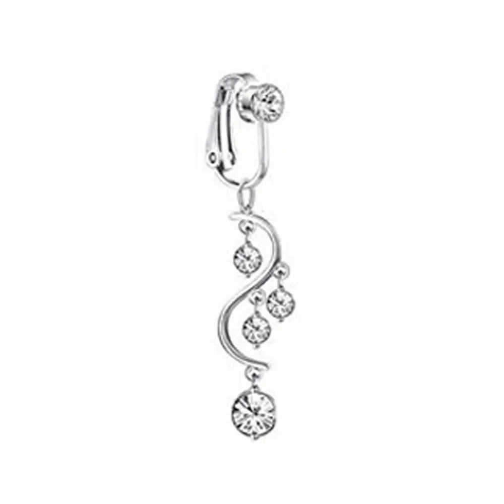 Faux Fake Belly Butterfly Fake Belly Piercing Heart Clip On Umbilical Navel Fake Pircing Moon Star Leaves Cartilage Earring Clip