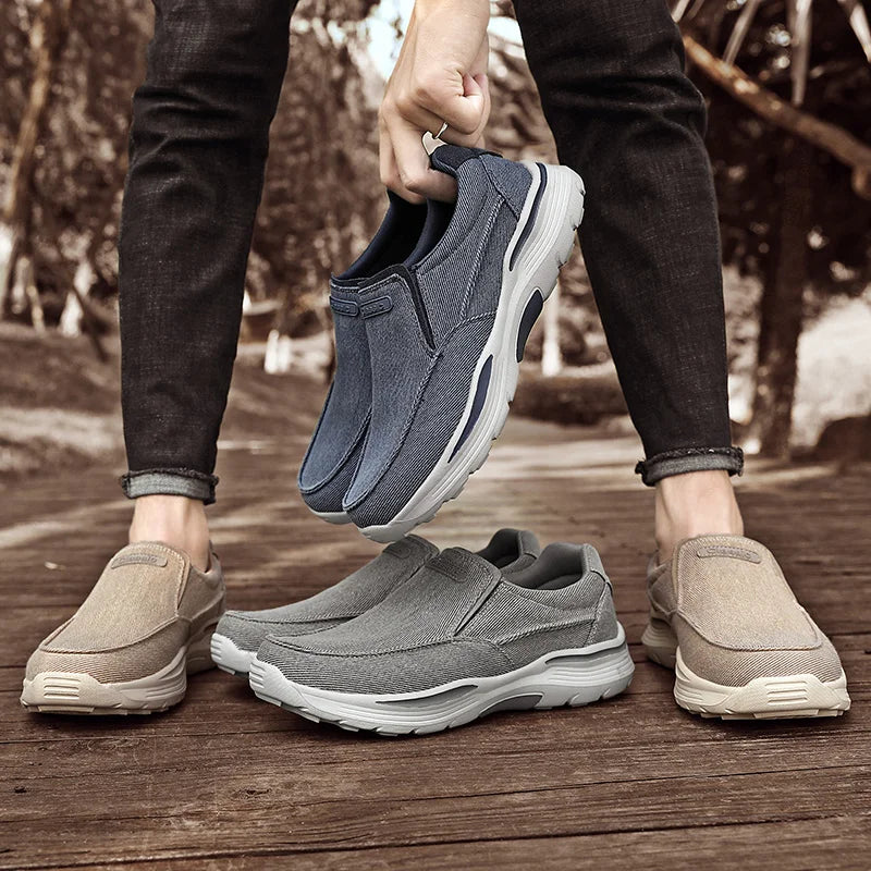 Men's Lightweight Canvas Loafers for Outdoor Hiking Camping Casual Sports Running Jogging Shoes Size 39-48