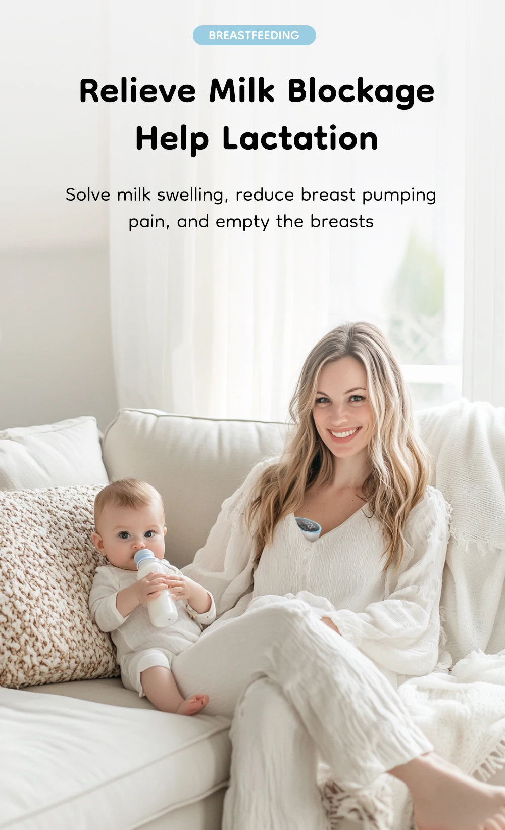 MAMIJOY Electric Breast Pumps With 19/24mm Flange Portable Hands Free Wearable Breast Pump Silent Comfort Breast Milk Extractor