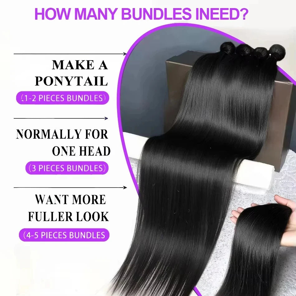 Bone Straight Bundles Human Hair 12A Unprocessed Virgin Raw Hair 1 3 4 Bundles Vietnamese 28 30 Inch Straight Human Hair Bundled Double Weft Hair Extensions