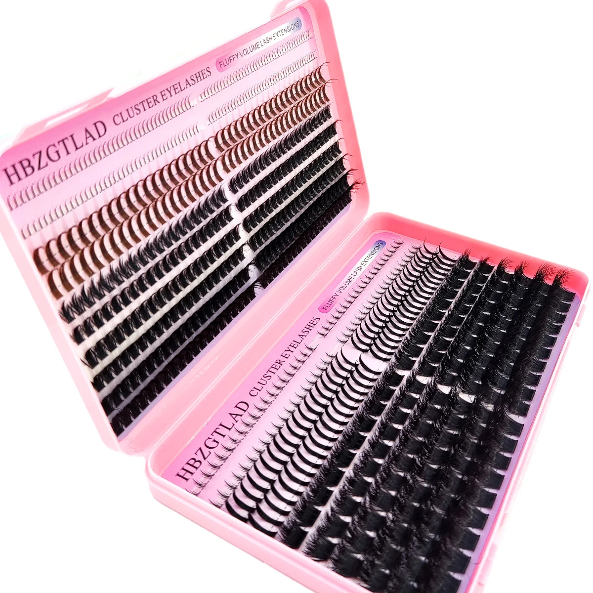 HBZGTLAD Black and Brown Eyelash Clusters 60D-160D Bottom+Spike Clusters Cute Manga Flash Clusters Extended Edition with Spike E