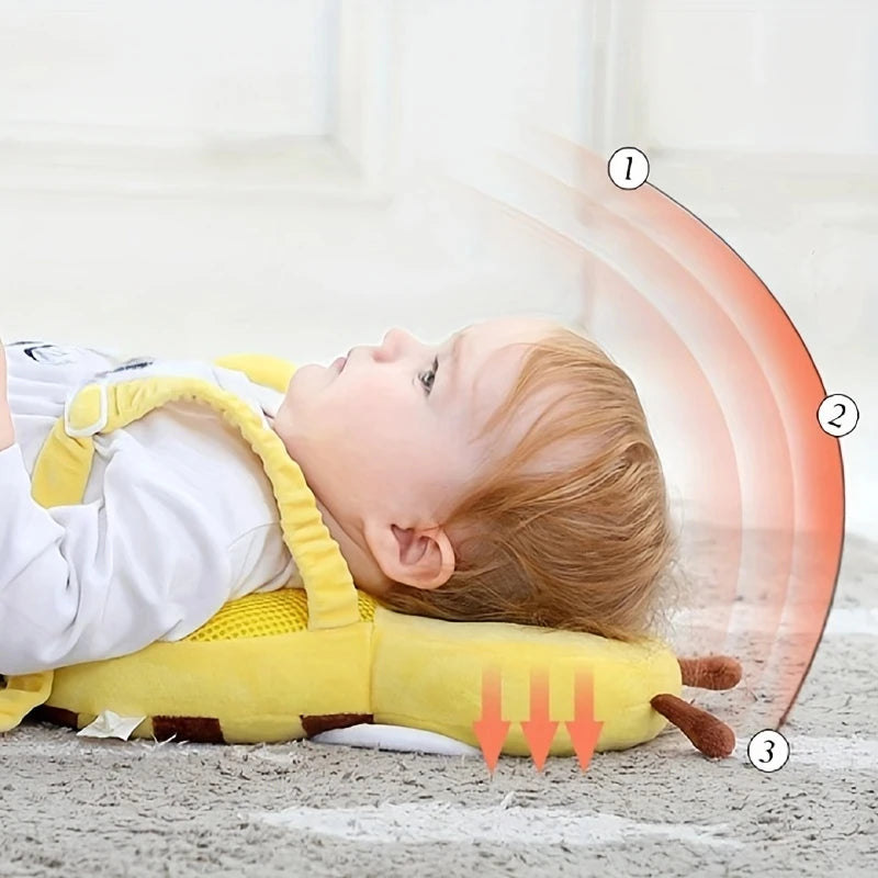 Head Back Protector Baby Protect Pillow Learn Walk Head Protector Cushion Anti Fall Backward Cap Carry Cartoon Kids Safe Bee Bag