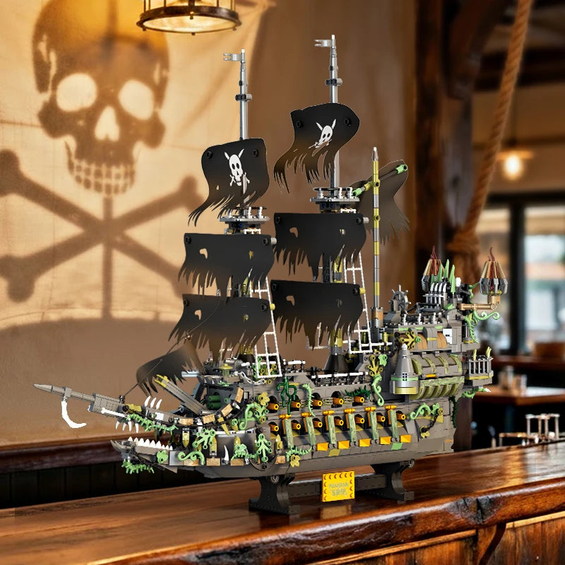 2434pcs Pirate Ship Building Blocks, Flying Dutchman Bricks Set, Educational STEM Toys for Boys, Creative Gift for Kids