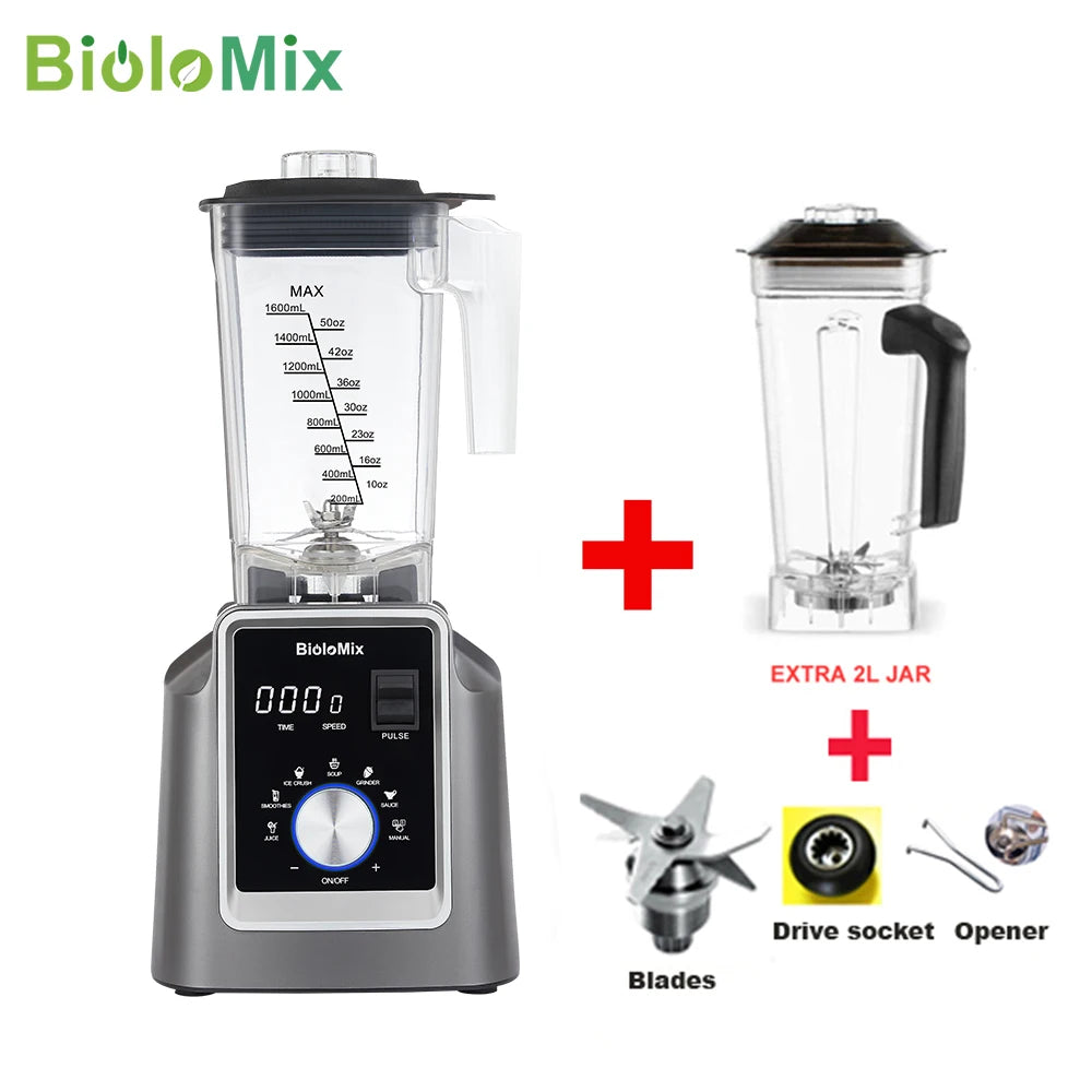 Biolomix Digital BPA FREE 2L Automatic Program Professional Commercial Blender Mixer Juicer Food Processor Ice Smoothies