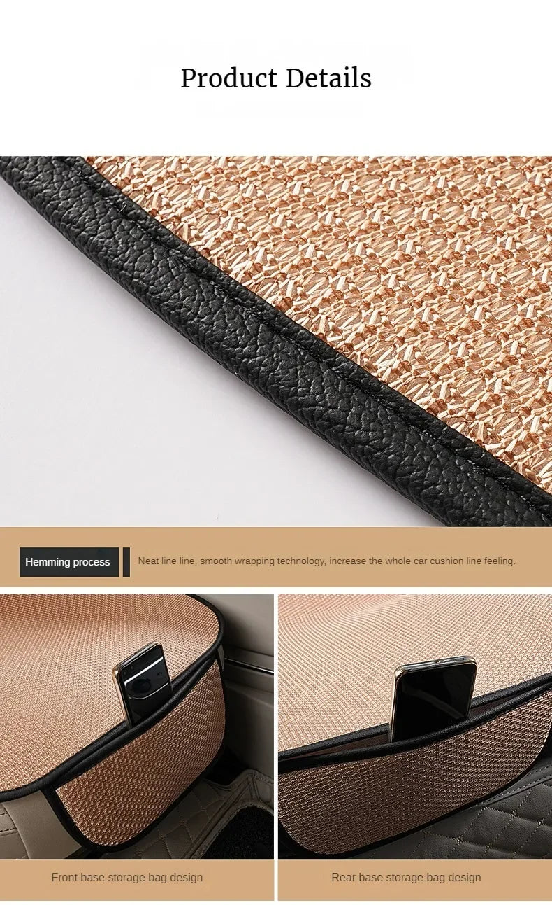 Breathable Ice Silk Car Seat Cushion Non-slip and Wear-resistant  Car Seat Cover, Square / Long / 3-Piece Set Available