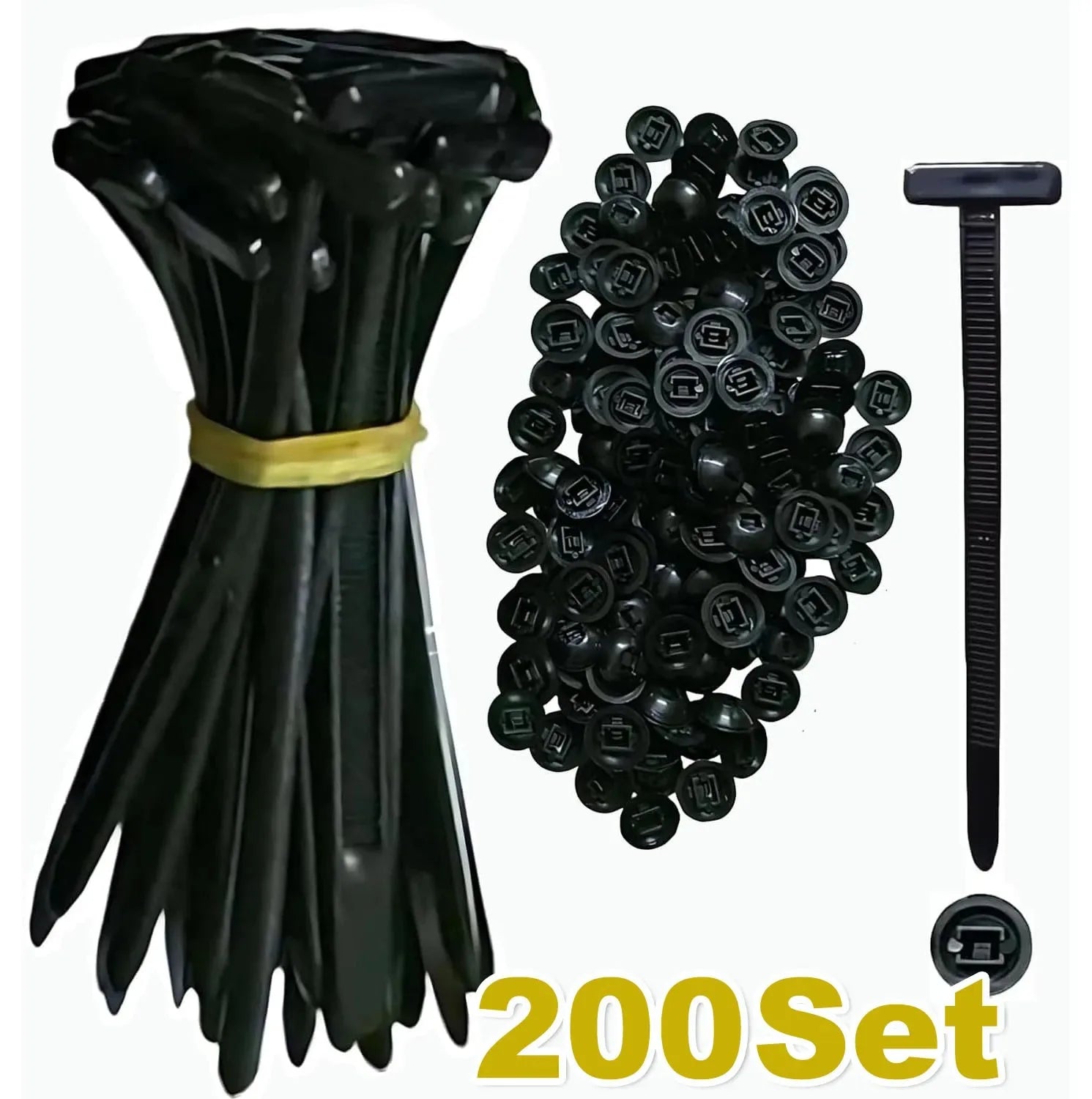 Universal Nylon Cable Tie Buckle Auto Fastener Screw Replacement Clip Car Fender Trunk Engine Guard Panel Wire Management Secure