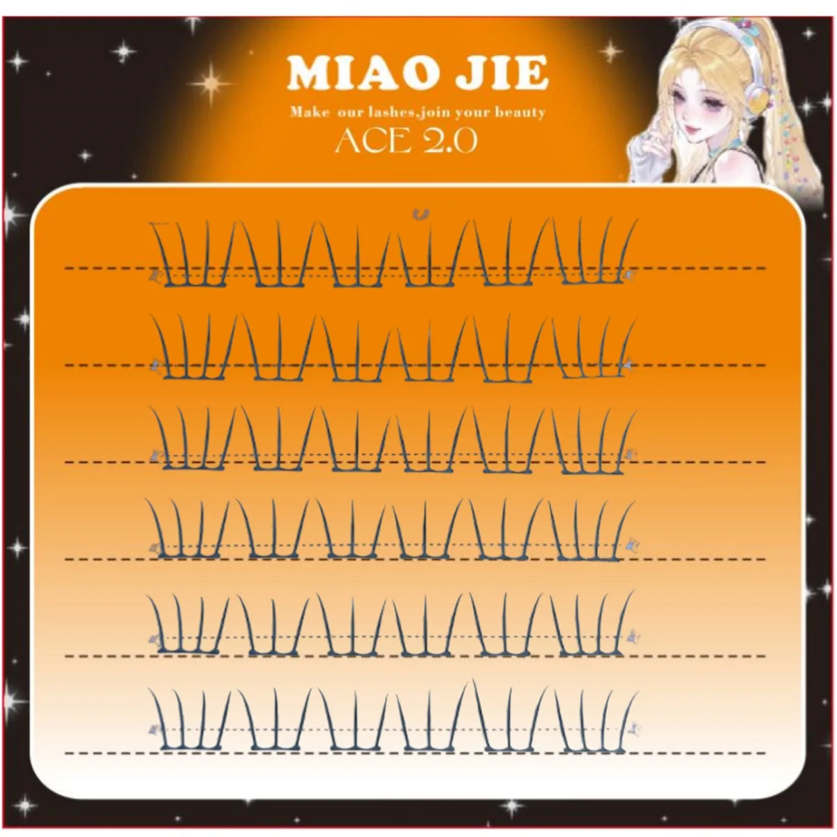 MIAOJIE Korean Idol DIY Lashes Extension Cute Cat Paw False Eyelashes Natural Make Up Large Capacity DIY Lash Cluster