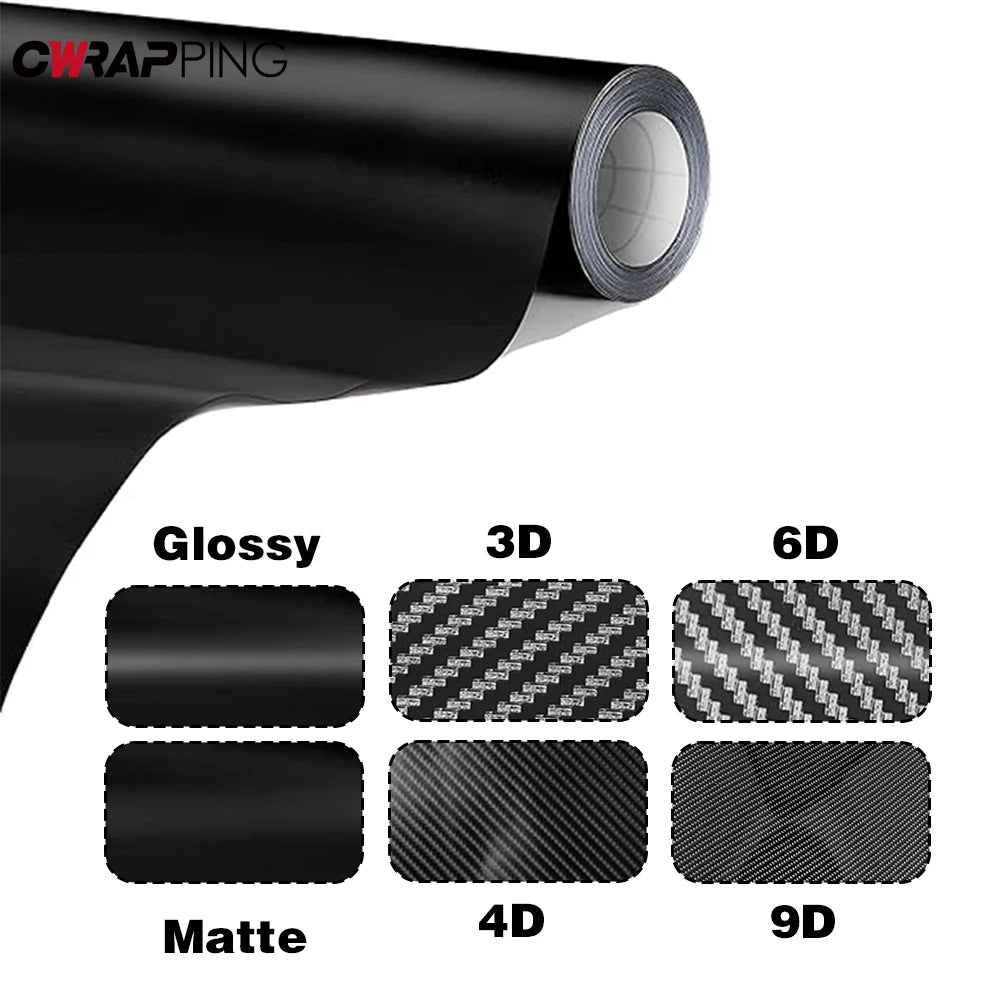 2D-9D Carbon Fiber Wrap Waterproof Car Stickers Vinyl Auto Tuning Motorcycle Stickers Glossy Matte Black Car Adhesive Vinyl Wrap
